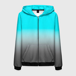 Мужская толстовка на молнии Серо-голубой светлый градиент