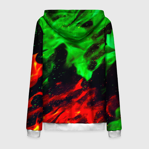 Мужская толстовка на молнии Monster energy огонь лого / 3D-Белый – фото 2