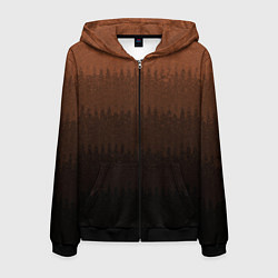 Толстовка 3D на молнии мужская Чёрно-коричневый полосы от светлого к тёмному, цвет: 3D-черный