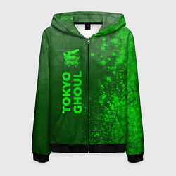 Толстовка 3D на молнии мужская Tokyo Ghoul - green gradient по-вертикали, цвет: 3D-черный