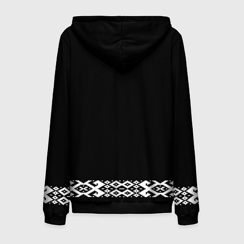 Мужская толстовка на молнии Славянский орнамент и узор на черном - вышиванка р / 3D-Черный – фото 2
