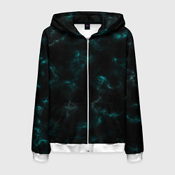 Толстовка 3D на молнии мужская Color black turquoise, цвет: 3D-белый