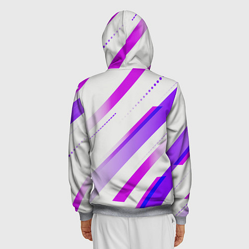 Мужская толстовка на молнии Color white pink / 3D-Меланж – фото 4