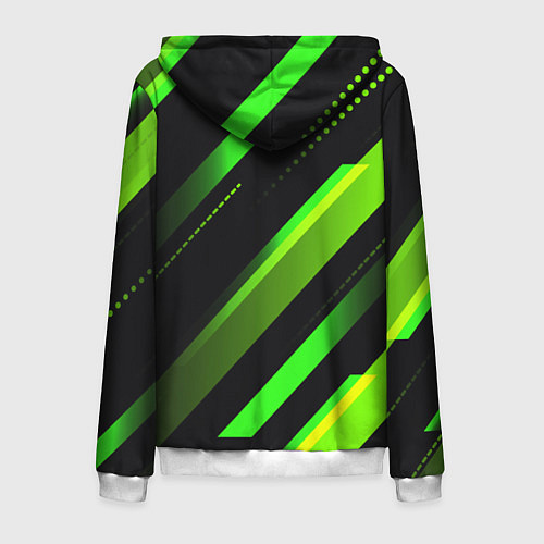 Мужская толстовка на молнии Color black green / 3D-Белый – фото 2