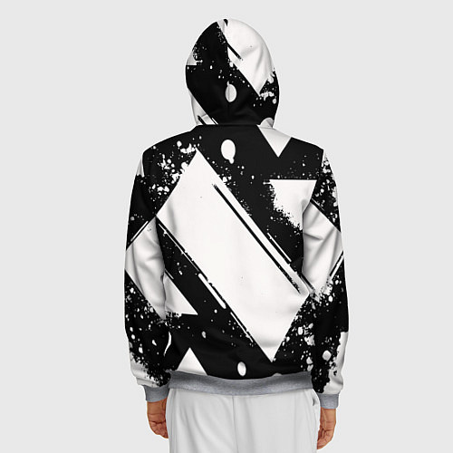 Мужская толстовка на молнии Color black white / 3D-Меланж – фото 4