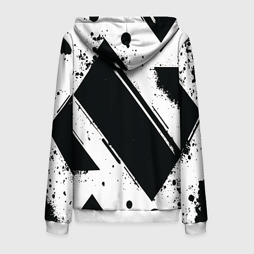 Мужская толстовка на молнии Color black white / 3D-Белый – фото 2