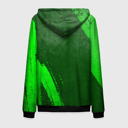 Мужская толстовка на молнии Kuromi - green gradient вертикально / 3D-Черный – фото 2
