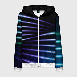 Толстовка 3D на молнии мужская Color black blue, цвет: 3D-белый