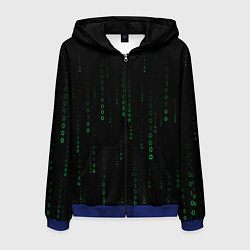 Толстовка 3D на молнии мужская Color black green, цвет: 3D-синий