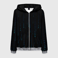 Толстовка 3D на молнии мужская Color black blue, цвет: 3D-меланж