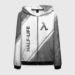 Мужская толстовка на молнии Half-Life - white gradient вертикально