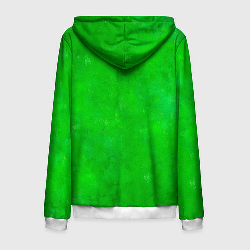 Мужская толстовка на молнии Уличный зелёный фонарь / 3D-Белый – фото 2