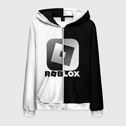 Толстовка 3D на молнии мужская Роблокс логотип, цвет: 3D-белый