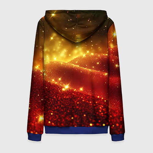 Мужская толстовка на молнии Желто-красная блестящая текстура / 3D-Синий – фото 2