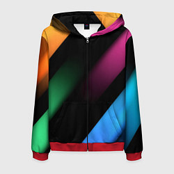 Толстовка 3D на молнии мужская Multicoloured, цвет: 3D-красный