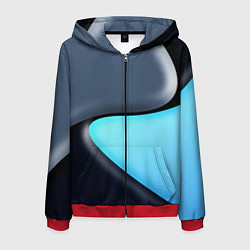 Толстовка 3D на молнии мужская Разноцветный, цвет: 3D-красный