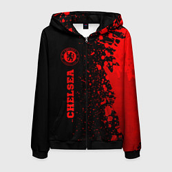 Мужская толстовка на молнии Chelsea - red gradient по-вертикали