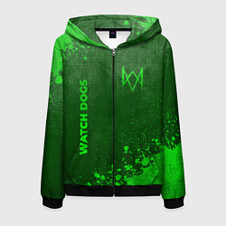 Мужская толстовка на молнии Watch Dogs - green gradient вертикально