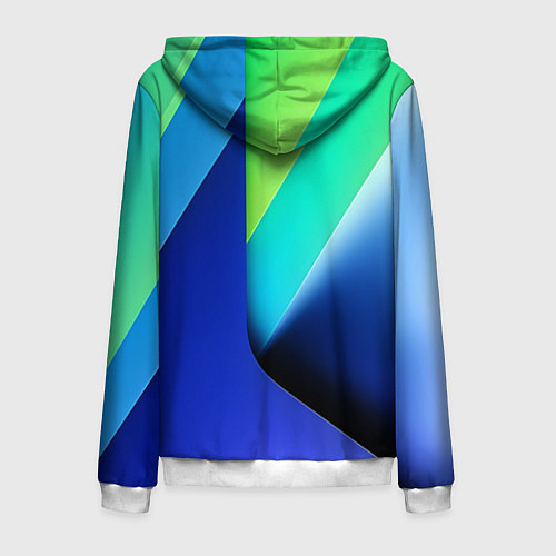 Мужская толстовка на молнии Color blue green / 3D-Белый – фото 2