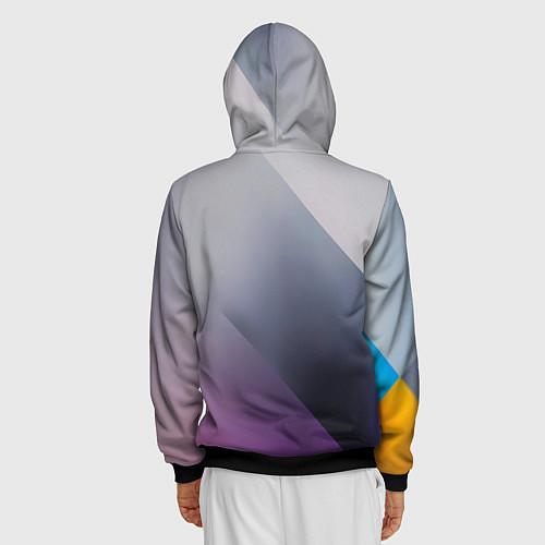Мужская толстовка на молнии Color grey with stripes / 3D-Черный – фото 4