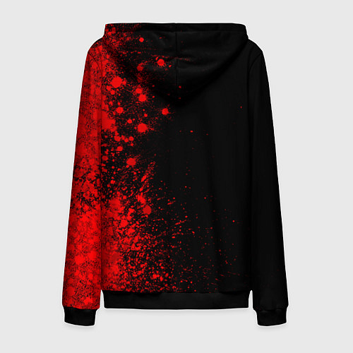 Мужская толстовка на молнии Led Zeppelin - red gradient по-вертикали / 3D-Черный – фото 2