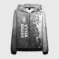 Мужская толстовка на молнии Aston Villa - grey gradient по-вертикали
