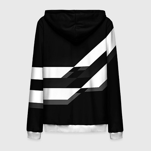 Мужская толстовка на молнии Nasa геометрия полосы / 3D-Белый – фото 2