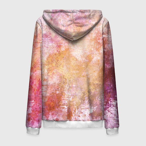 Мужская толстовка на молнии Абстракция - atomic gold / 3D-Белый – фото 2