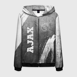 Толстовка 3D на молнии мужская Ajax - grey gradient вертикально, цвет: 3D-черный