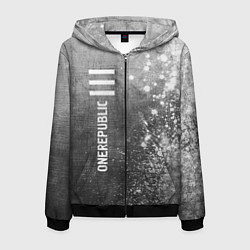 Мужская толстовка на молнии OneRepublic - grey gradient по-вертикали