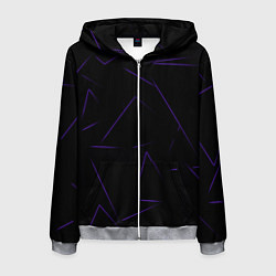 Толстовка 3D на молнии мужская Color purple line, цвет: 3D-меланж