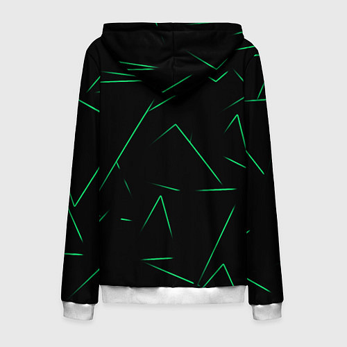 Мужская толстовка на молнии Color light green line / 3D-Белый – фото 2