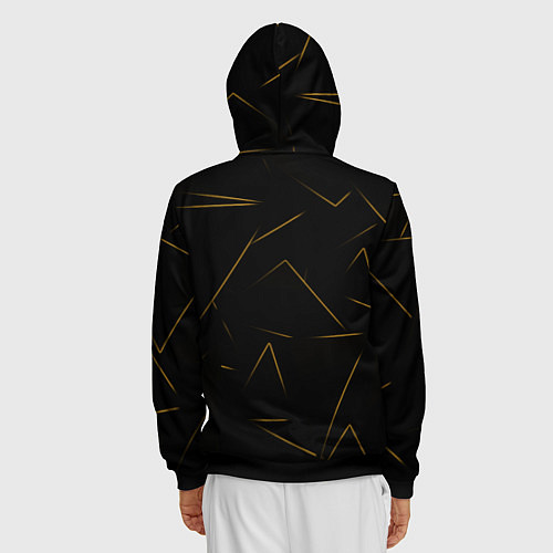 Мужская толстовка на молнии Color yellow line / 3D-Черный – фото 4
