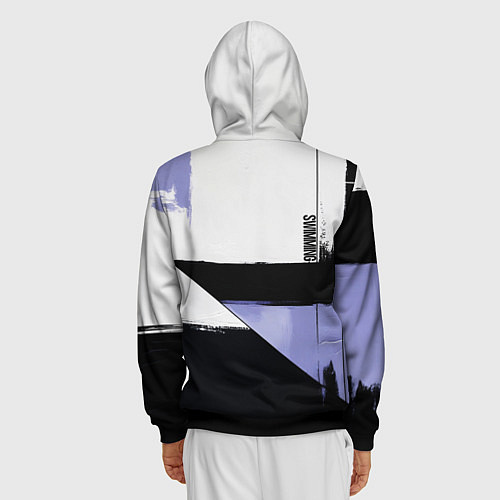 Мужская толстовка на молнии Плавание спортивное / 3D-Черный – фото 4