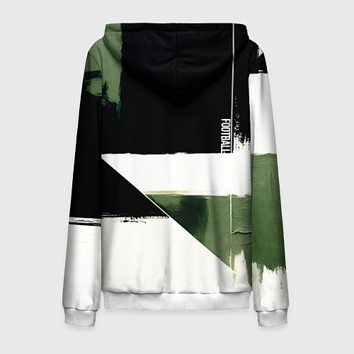 Мужская толстовка на молнии Футбол на фоне брызг красок / 3D-Белый – фото 2