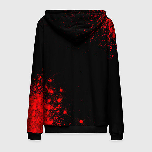 Мужская толстовка на молнии Date A Live - red gradient вертикально / 3D-Черный – фото 2