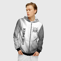 Толстовка 3D на молнии мужская One Piece - white gradient вертикально, цвет: 3D-черный — фото 2