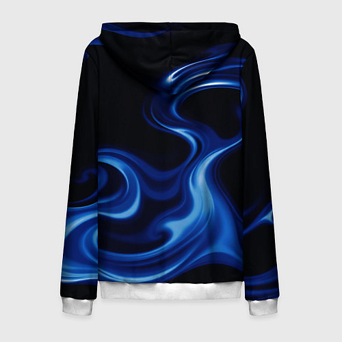 Мужская толстовка на молнии Color blue smoke / 3D-Белый – фото 2