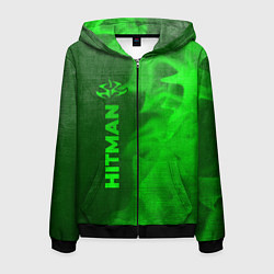Мужская толстовка на молнии Hitman - green gradient по-вертикали