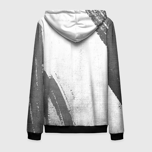 Мужская толстовка на молнии Atletico Madrid - white gradient вертикально / 3D-Черный – фото 2