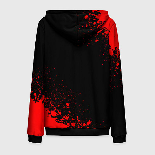 Мужская толстовка на молнии Bring Me the Horizon - red gradient вертикально / 3D-Черный – фото 2