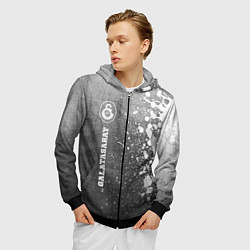 Толстовка 3D на молнии мужская Galatasaray - grey gradient по-вертикали, цвет: 3D-черный — фото 2