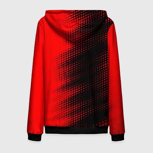 Мужская толстовка на молнии Chevrolet - red gradient по-вертикали / 3D-Черный – фото 2