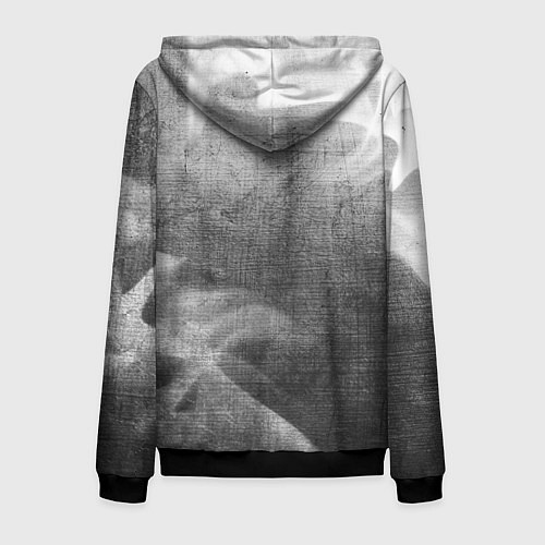 Мужская толстовка на молнии Mass Effect - grey gradient вертикально / 3D-Черный – фото 2