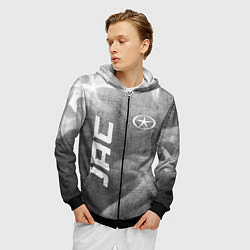Толстовка 3D на молнии мужская JAC - grey gradient вертикально, цвет: 3D-черный — фото 2