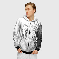 Толстовка 3D на молнии мужская Arctic Monkeys - white gradient по-вертикали, цвет: 3D-черный — фото 2