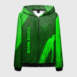 Толстовка 3D на молнии мужская Dark Souls - green gradient вертикально, цвет: 3D-черный
