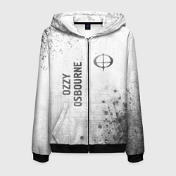 Толстовка 3D на молнии мужская Ozzy Osbourne - white gradient вертикально, цвет: 3D-черный