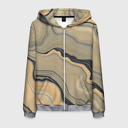 Толстовка 3D на молнии мужская Песочный мрамор, цвет: 3D-меланж