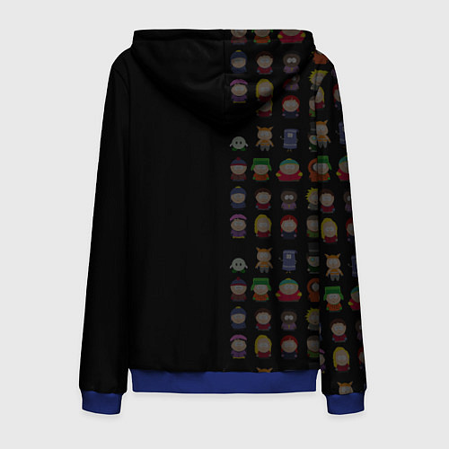 Мужская толстовка на молнии South park half pattern / 3D-Синий – фото 2